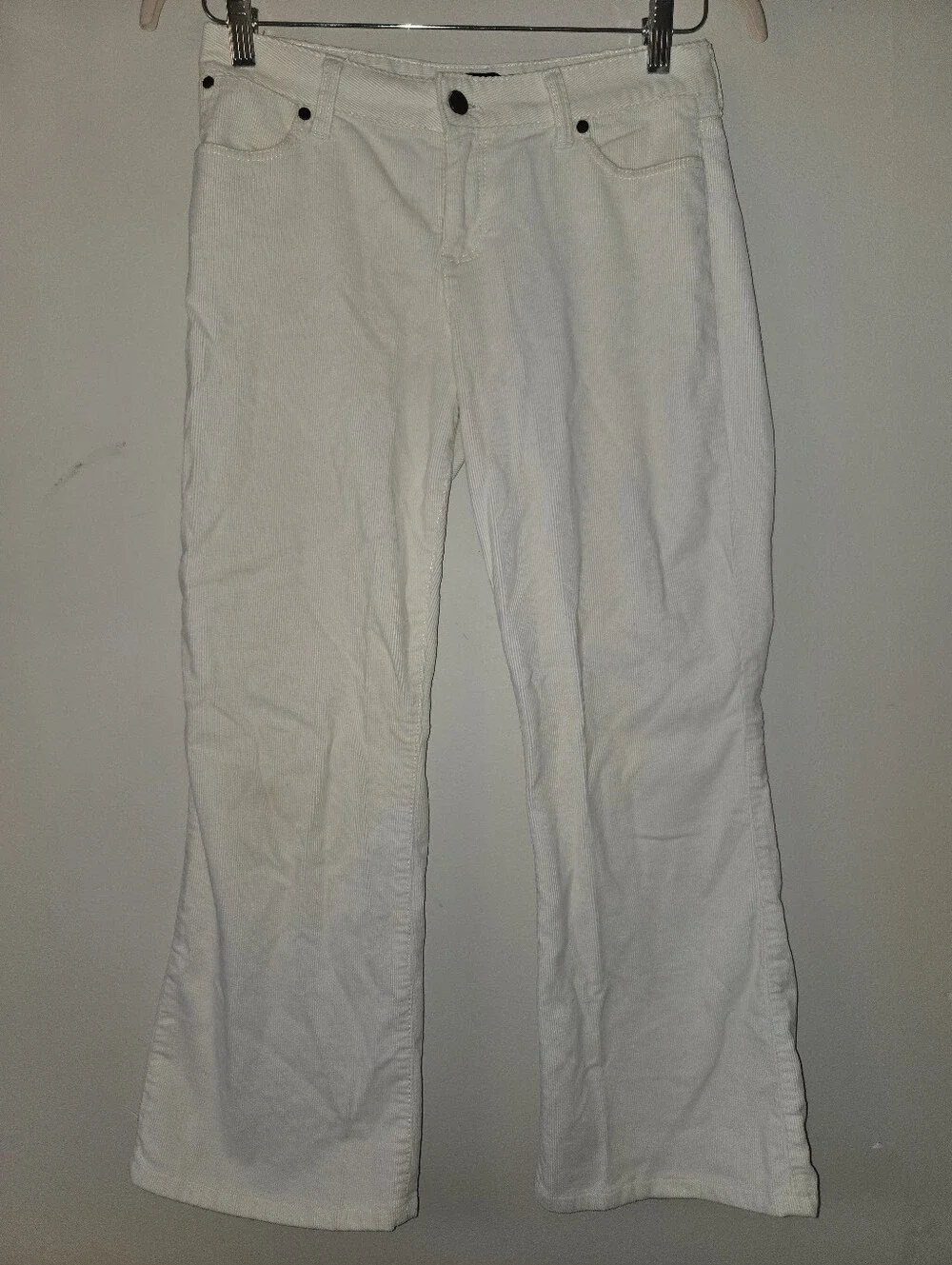 Talbots Petites Crisp White Corduroy Pants [Size 10P] Warm Cozy Straight Leg